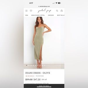 Petal & Pup light olive dani midi dress